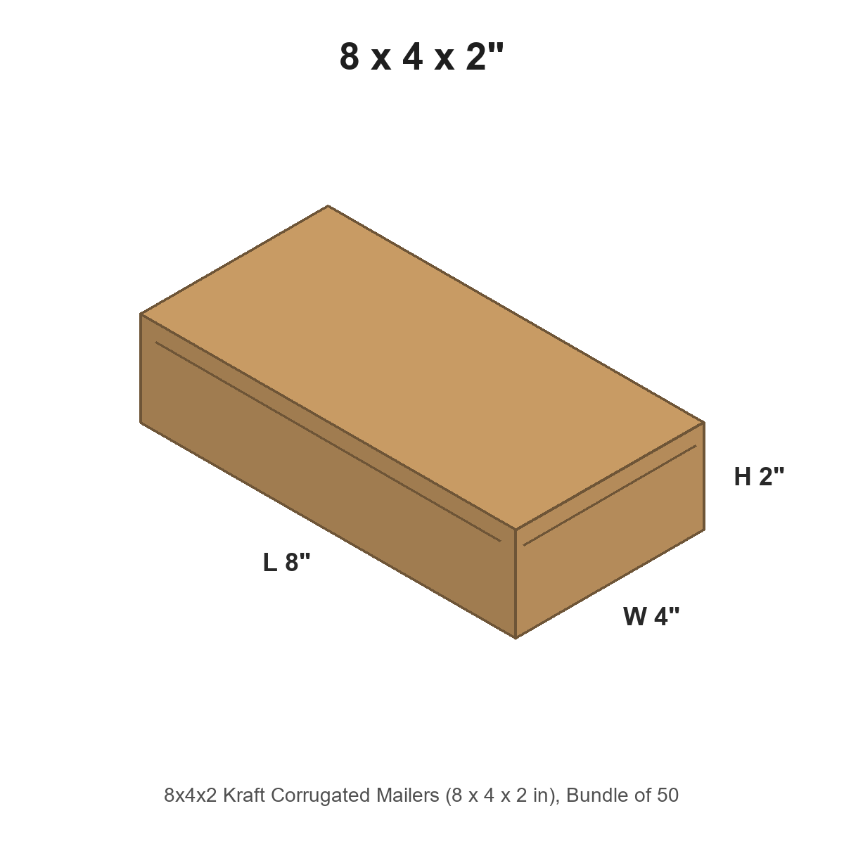 8x4x2 Kraft Corrugated Mailers