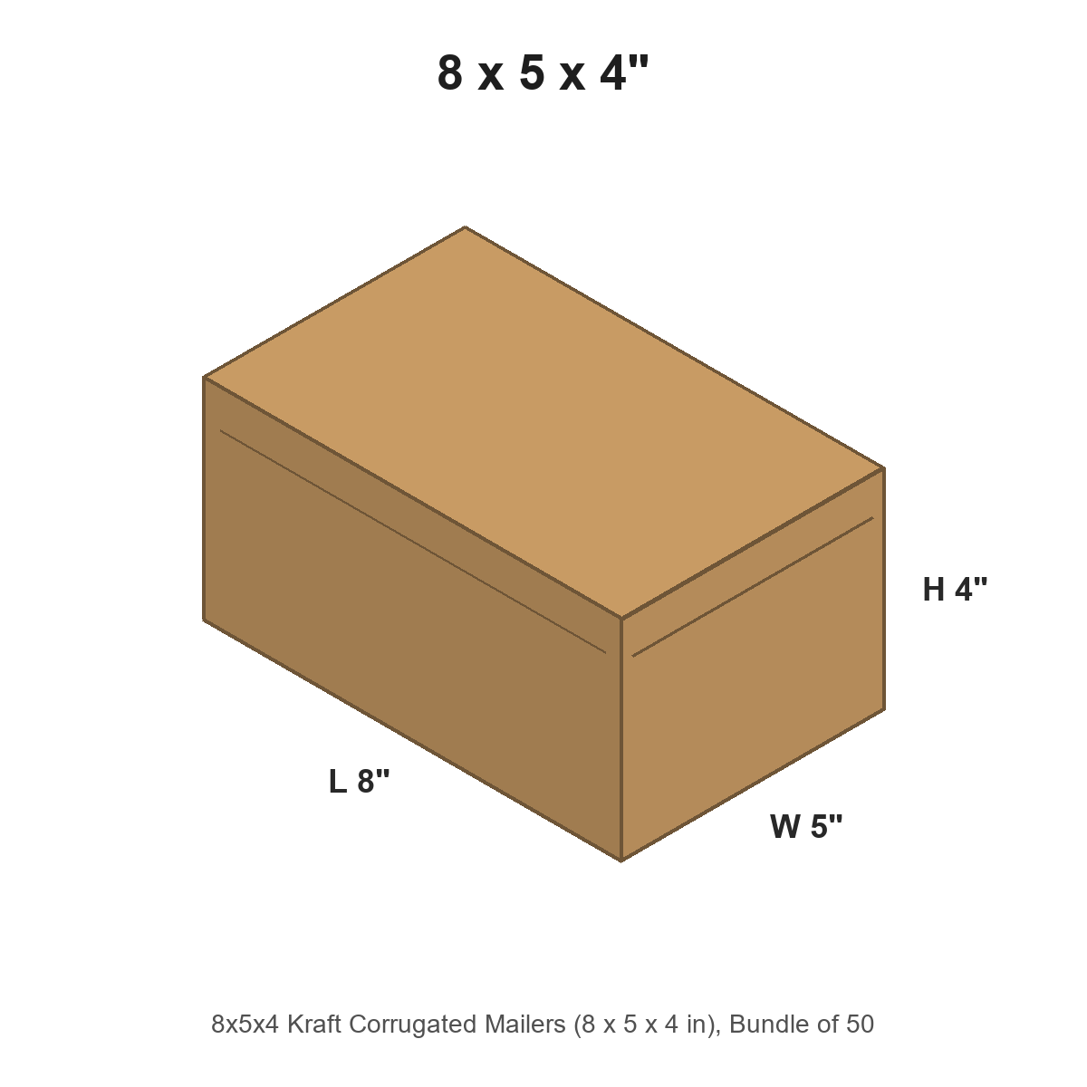 8x5x4 Kraft Corrugated Mailers