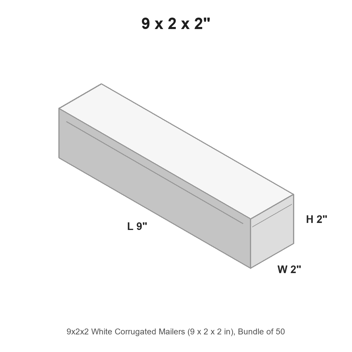 9x2x2 White Corrugated Mailers