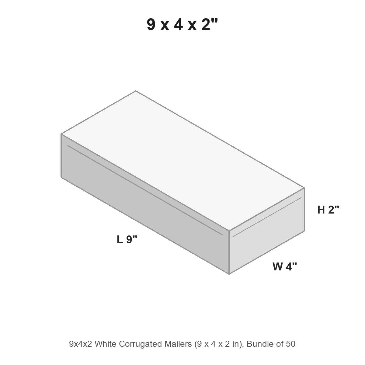 9x4x2 White Corrugated Mailers