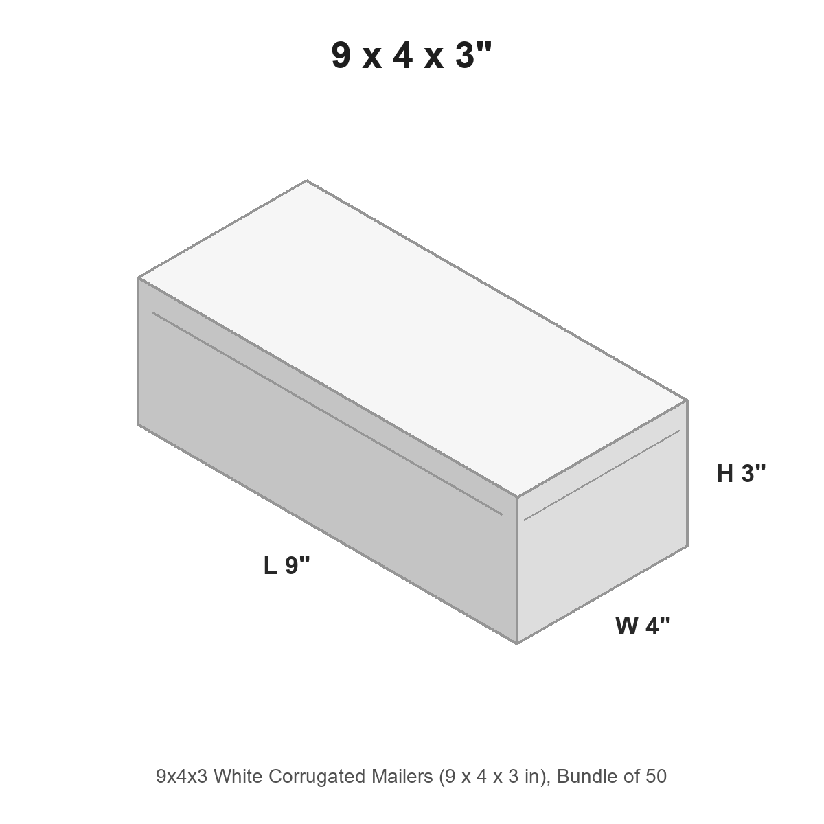 9x4x3 White Corrugated Mailers