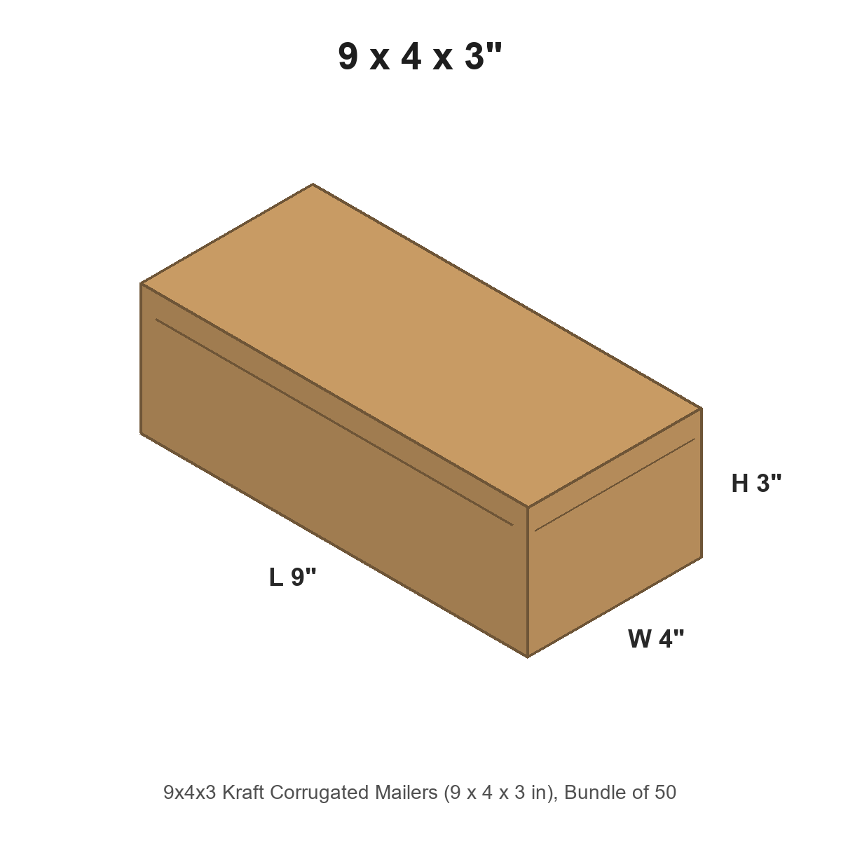9x4x3 Kraft Corrugated Mailers