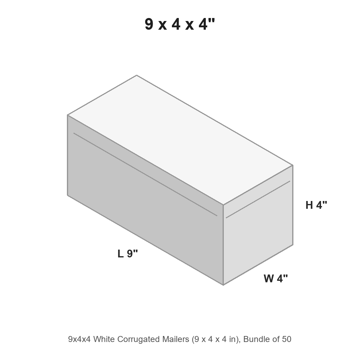 9x4x4 White Corrugated Mailers