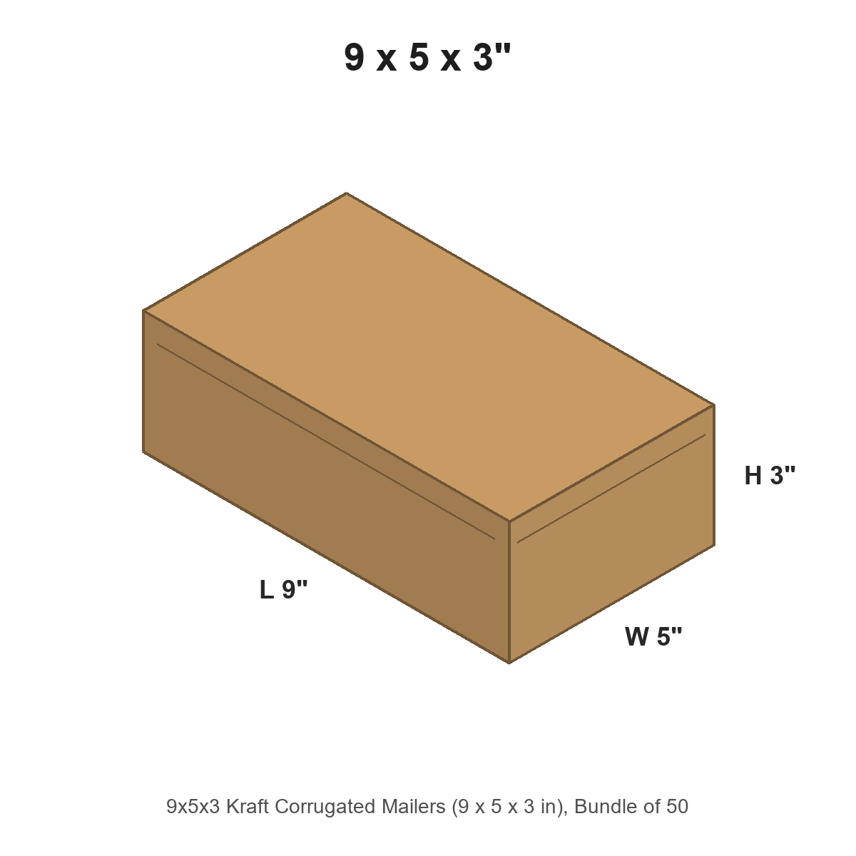 9x5x3 Kraft Corrugated Mailers