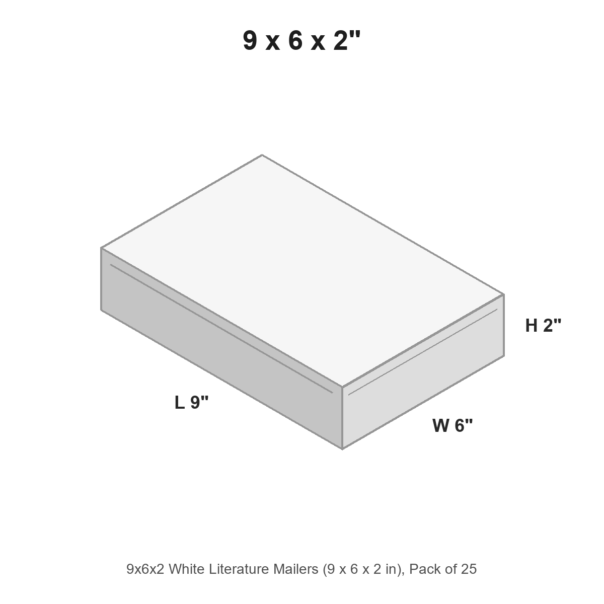 9x6x2 White Literature Mailers