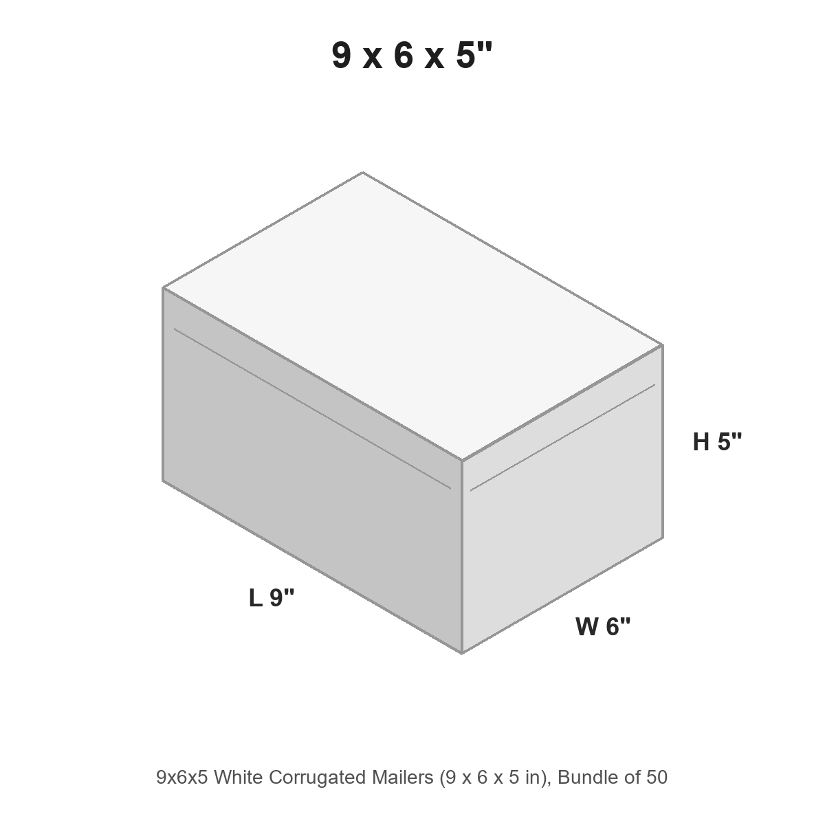 9x6x5 White Corrugated Mailers