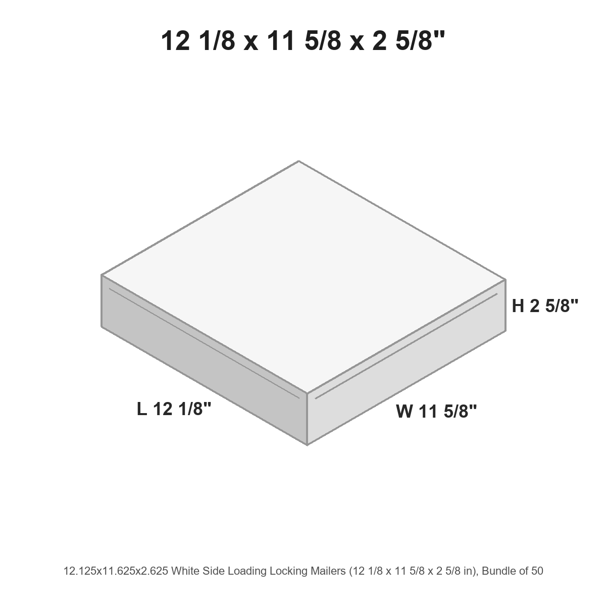 12.125x11.625x2.625 White Side Loading Locking Mailers