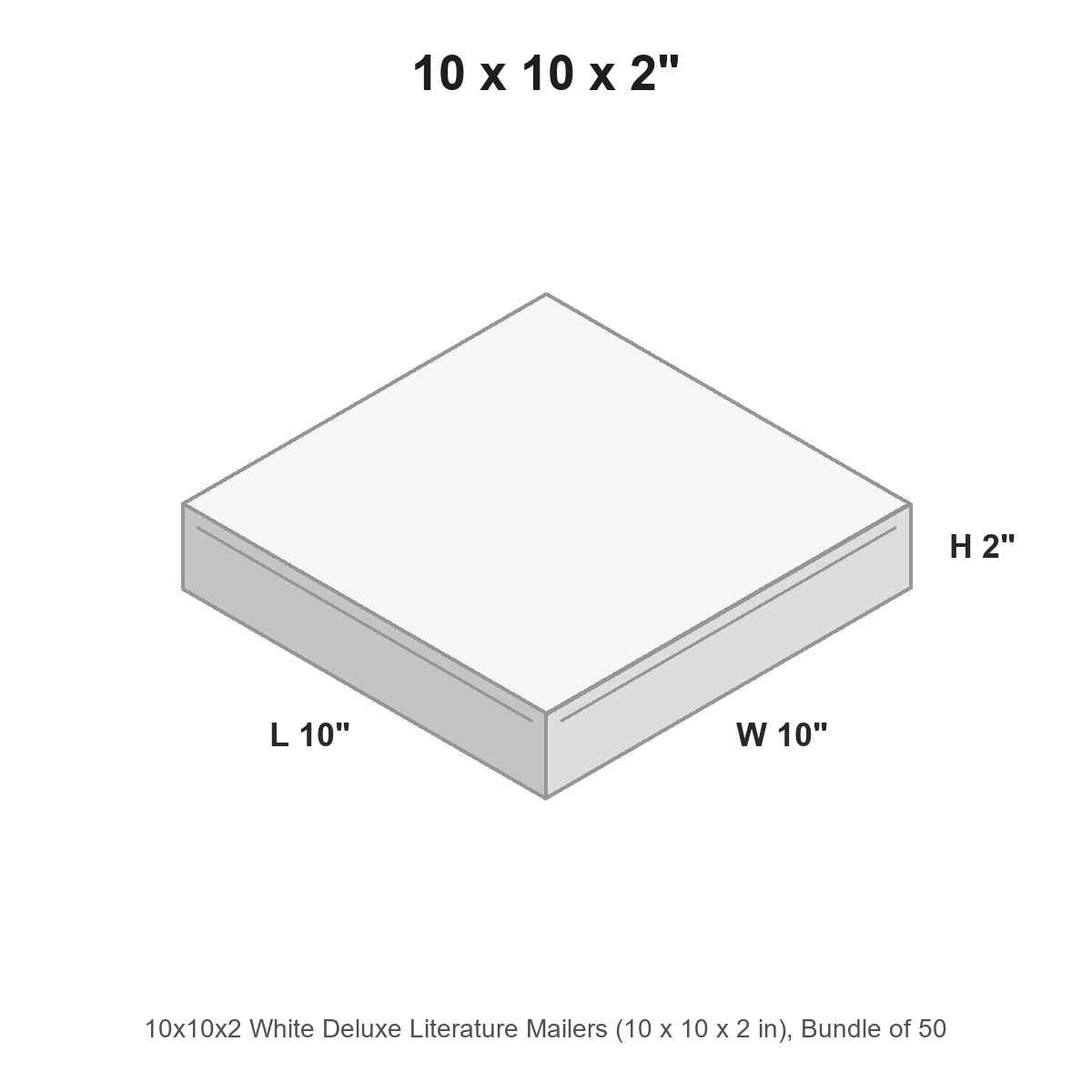 10x10x2 White Deluxe Literature Mailers