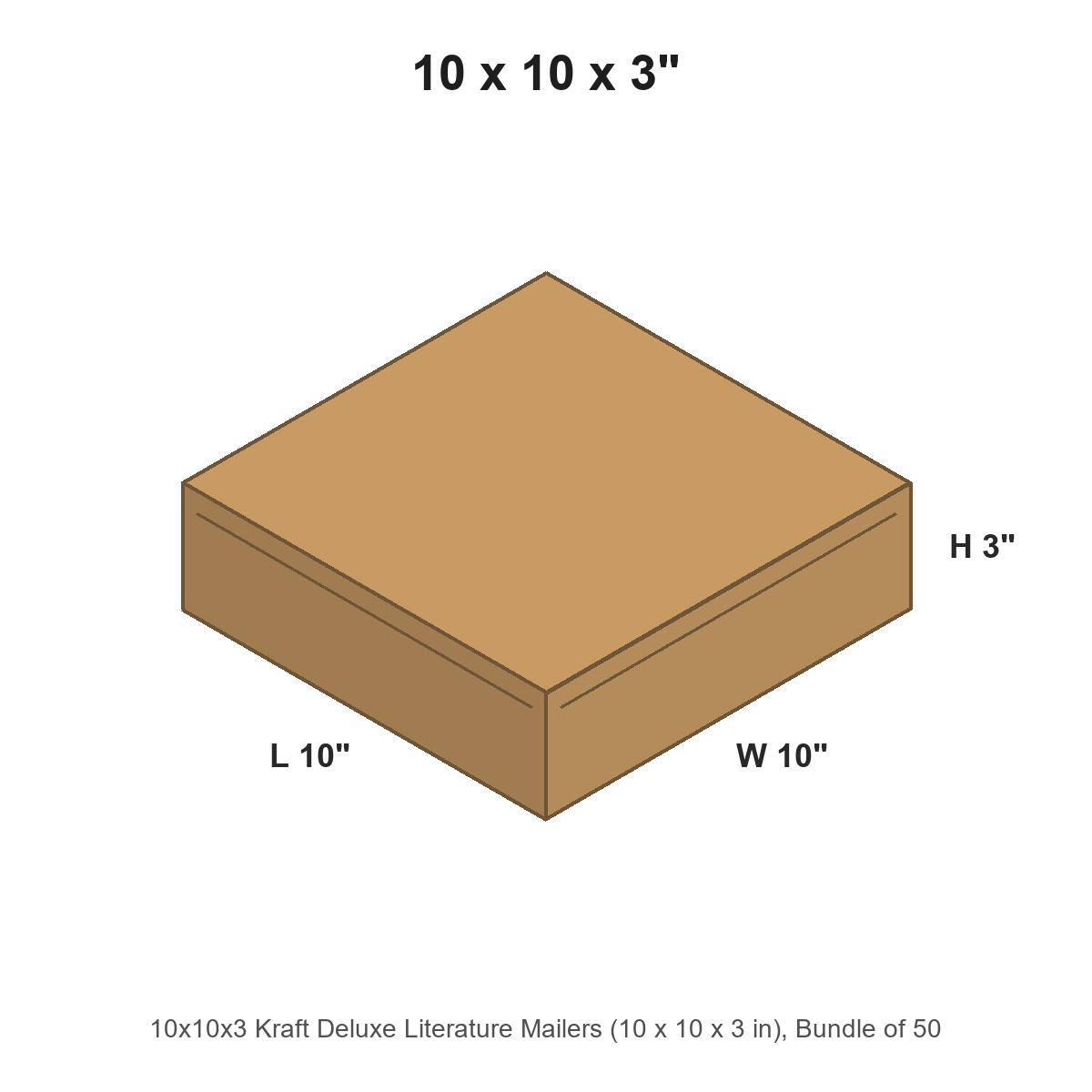 10x10x3 Kraft Deluxe Literature Mailers