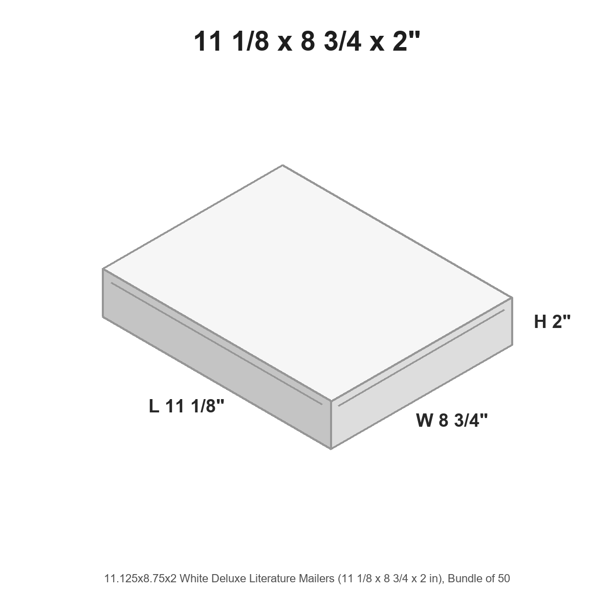 11.125x8.75x2 White Deluxe Literature Mailers