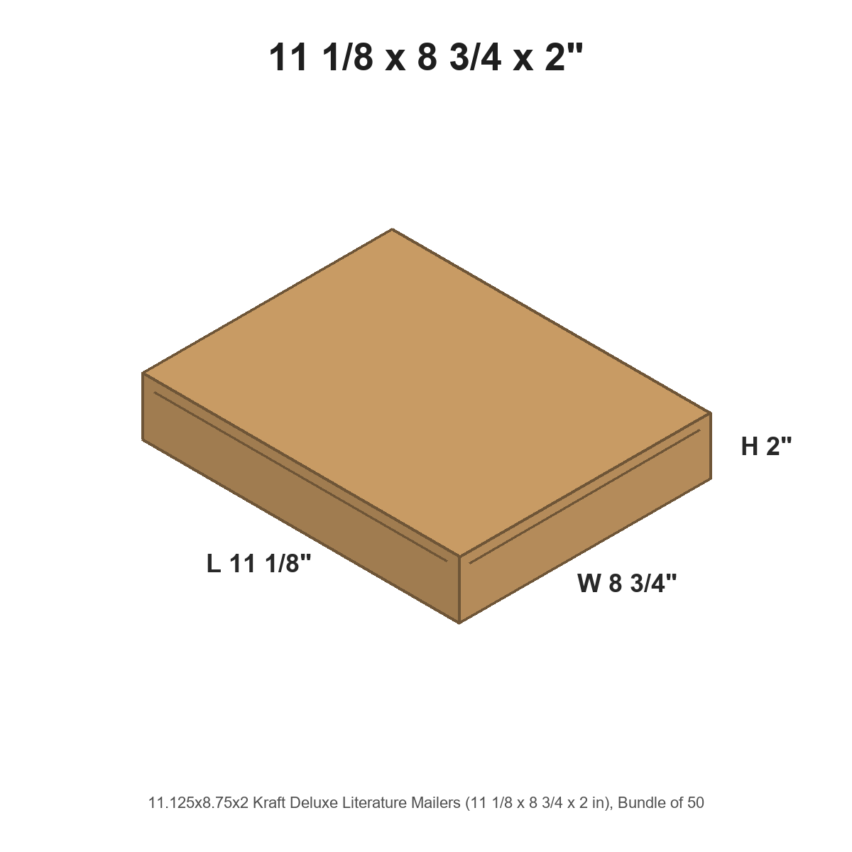 11.125x8.75x2 Kraft Deluxe Literature Mailers