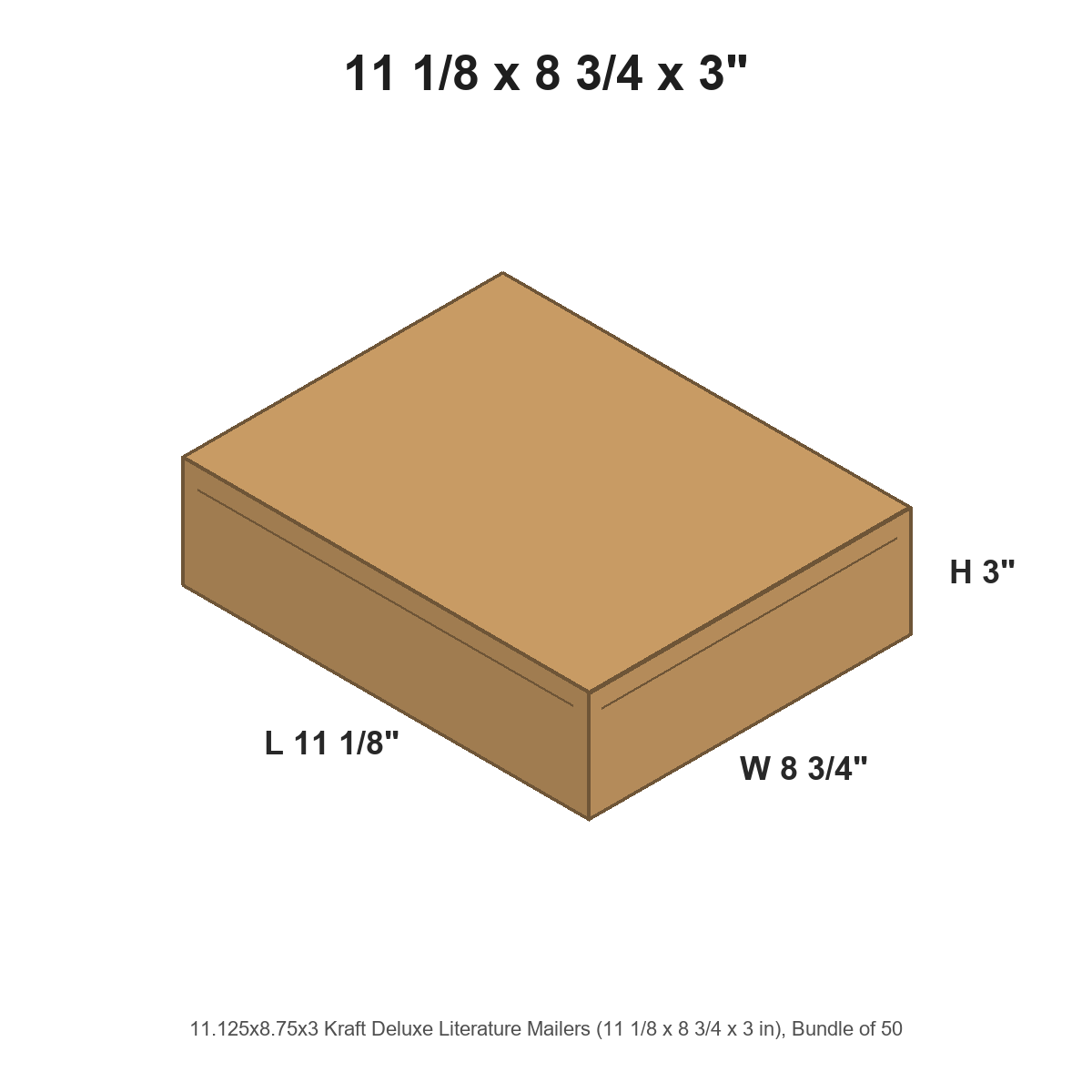 11.125x8.75x3 Kraft Deluxe Literature Mailers
