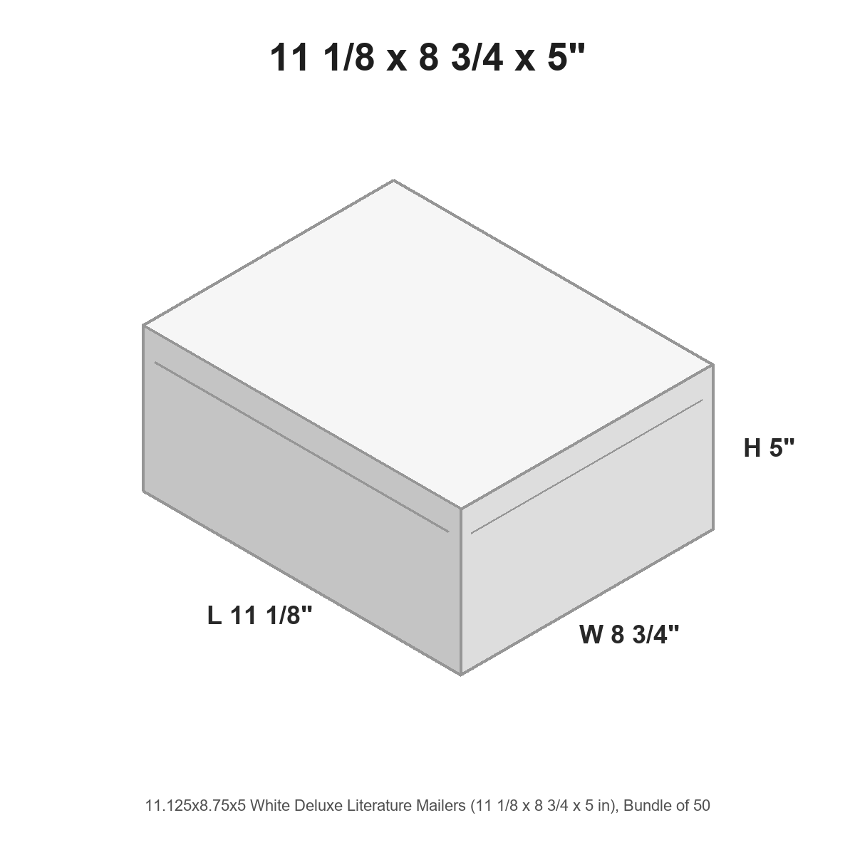 11.125x8.75x5 White Deluxe Literature Mailers