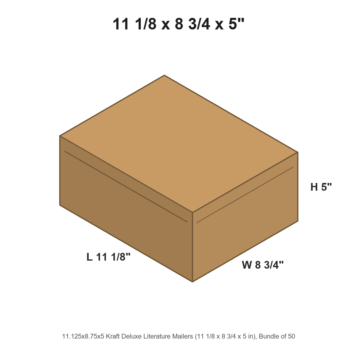 11.125x8.75x5 Kraft Deluxe Literature Mailers
