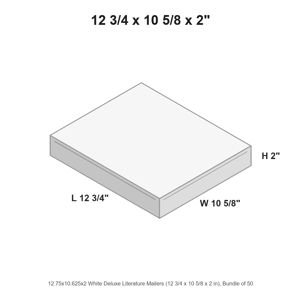 12.75x10.625x2 White Deluxe Literature Mailers