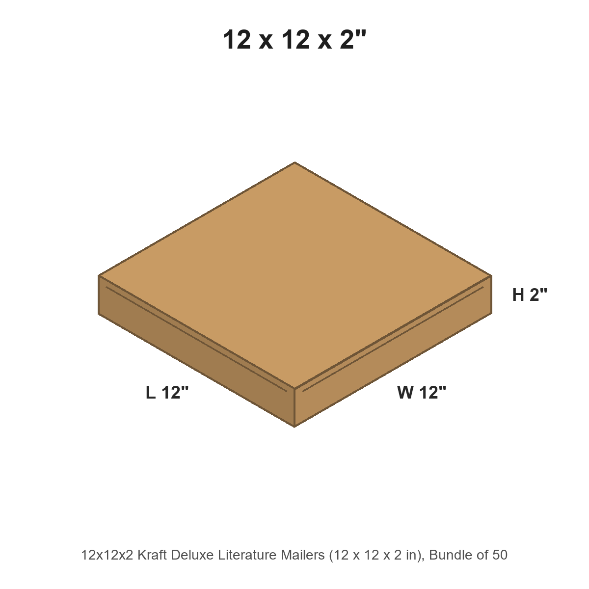 12x12x2 Kraft Deluxe Literature Mailers