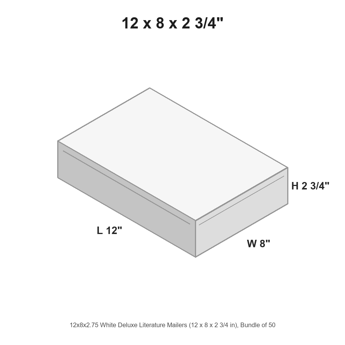 12x8x2.75 White Deluxe Literature Mailers