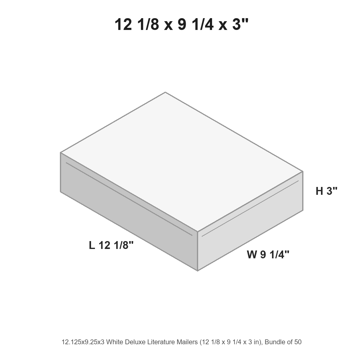 12.125x9.25x3 White Deluxe Literature Mailers
