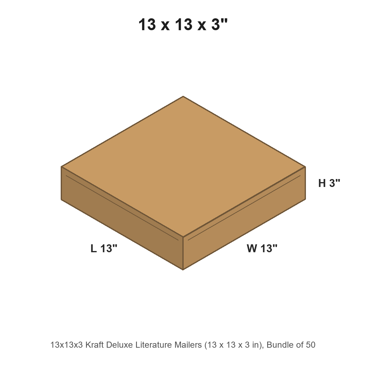 13x13x3 Kraft Deluxe Literature Mailers