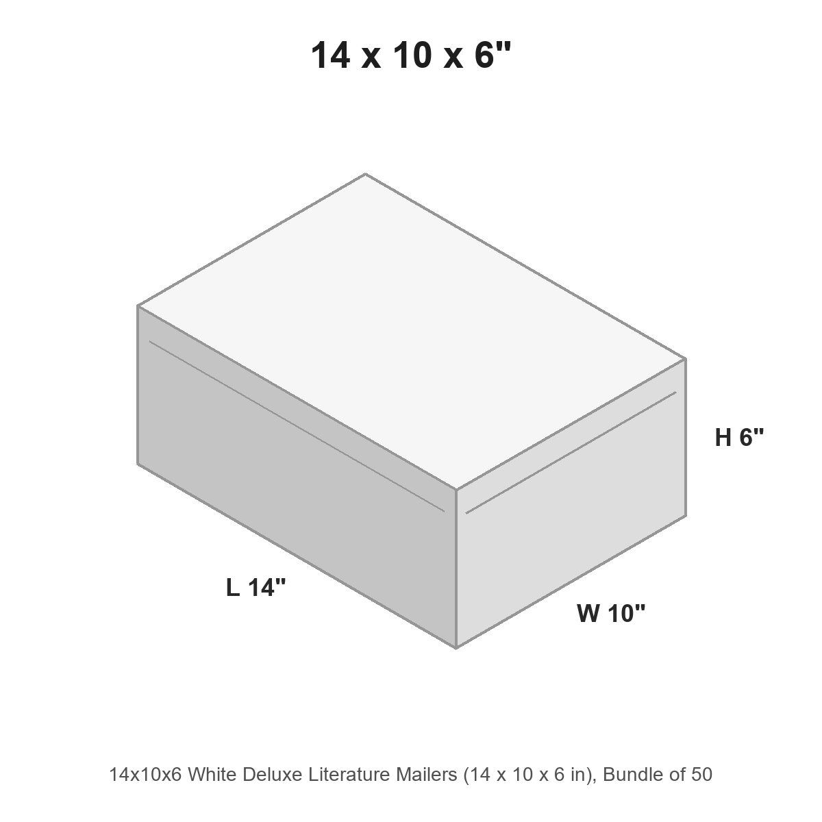 14x10x6 White Deluxe Literature Mailers