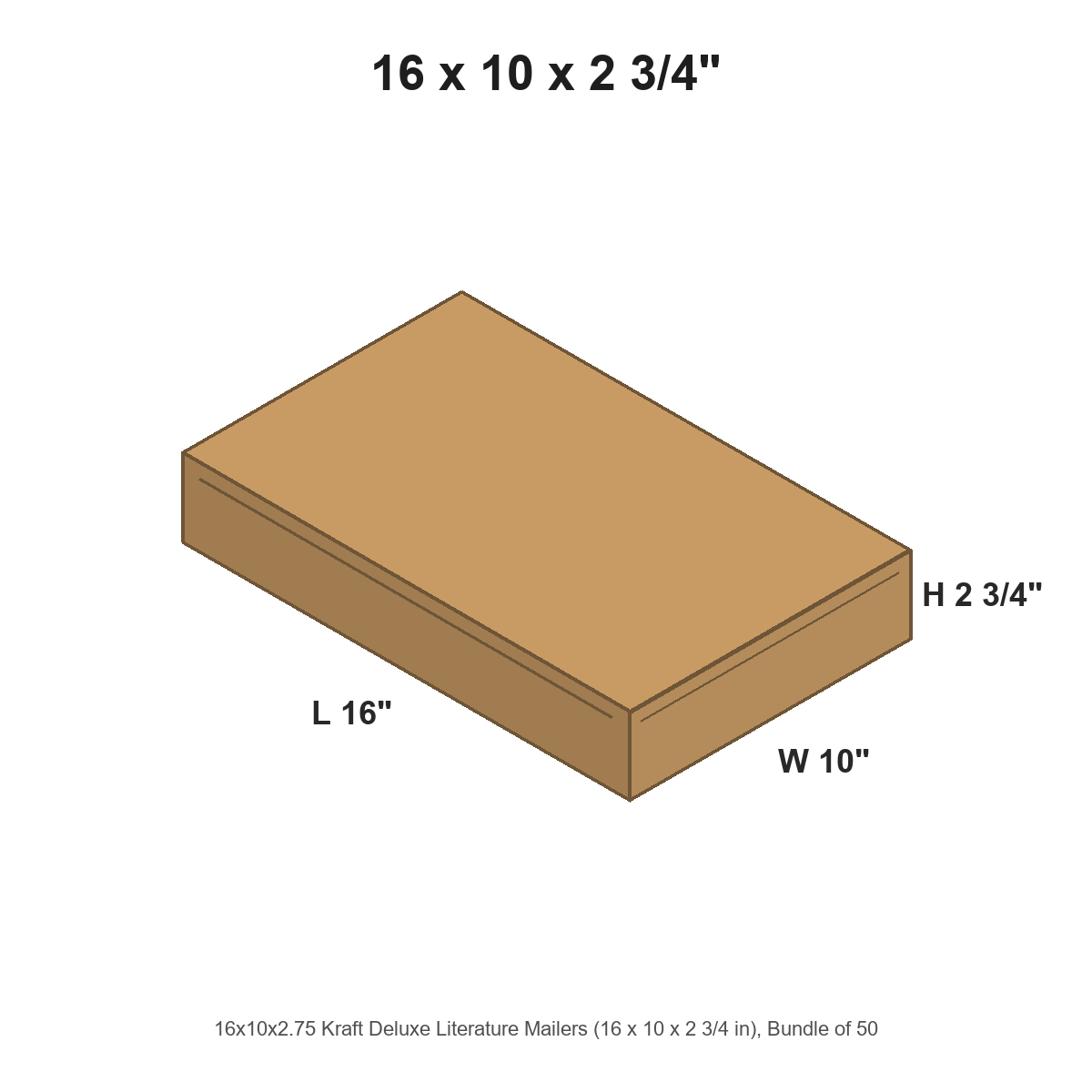 16x10x2.75 Kraft Deluxe Literature Mailers