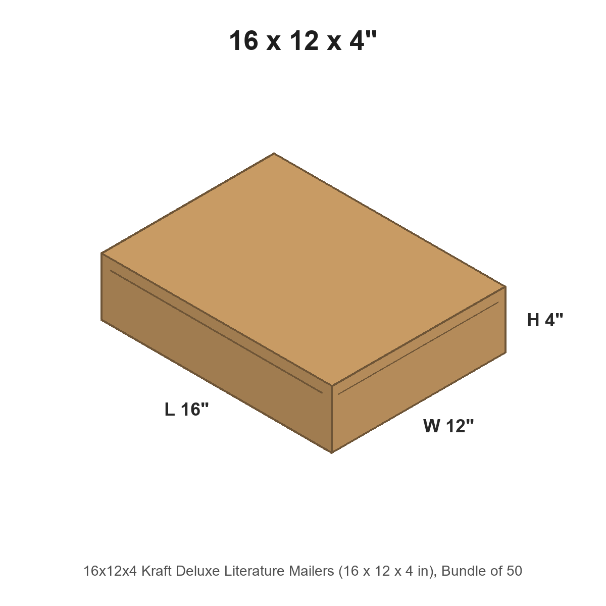 16x12x4 Kraft Deluxe Literature Mailers
