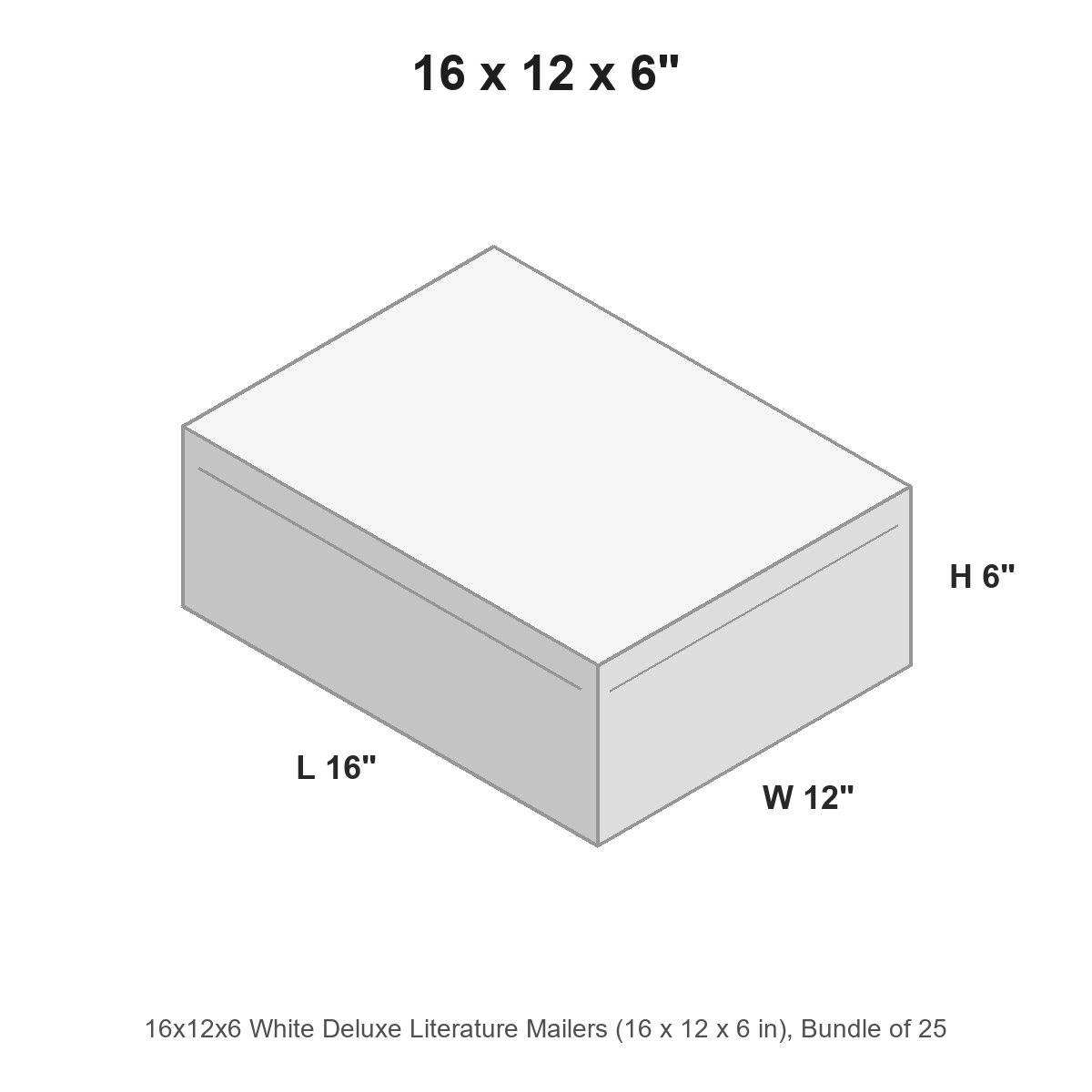 16x12x6 White Deluxe Literature Mailers
