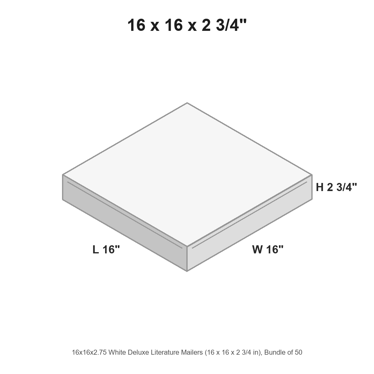 16x16x2.75 White Deluxe Literature Mailers