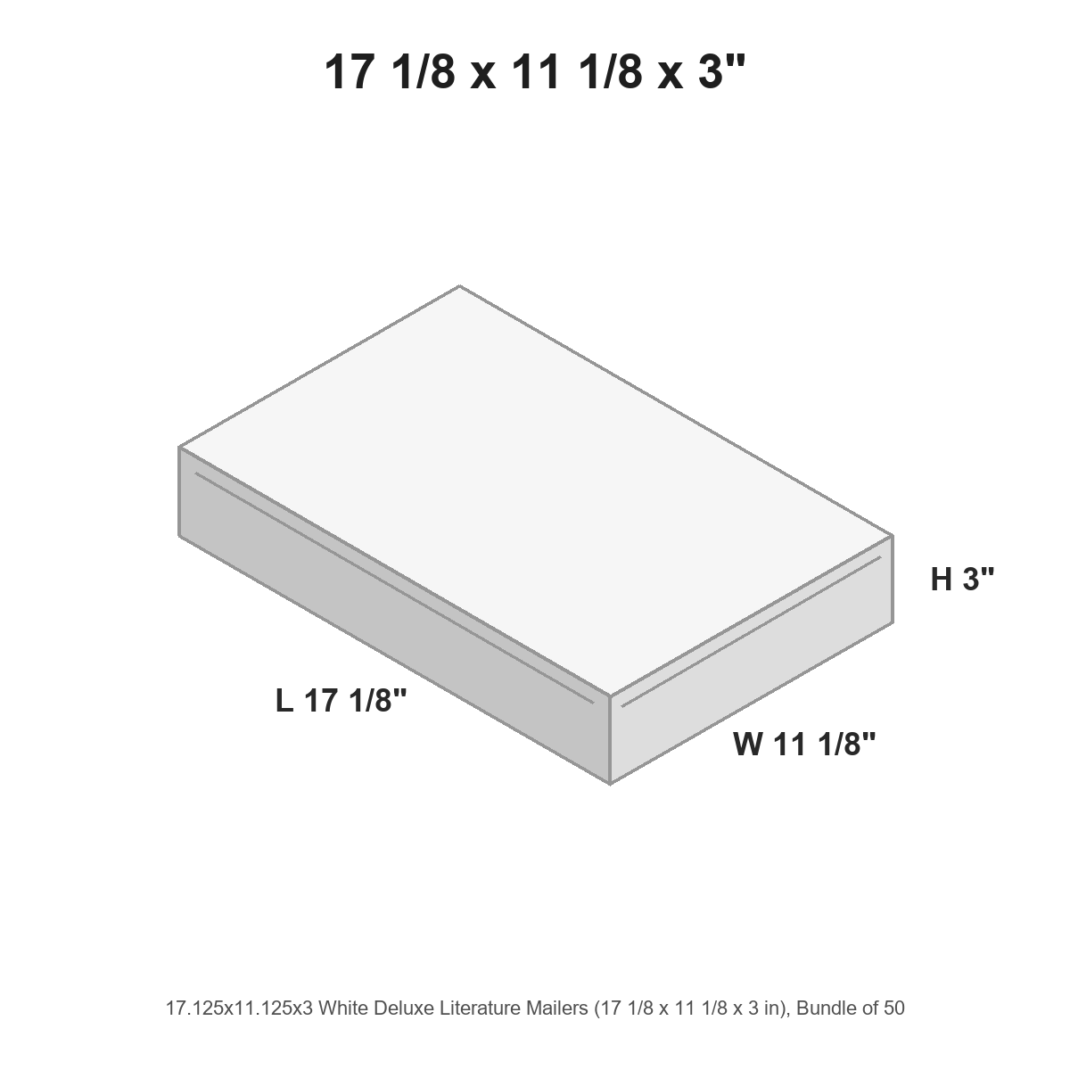17.125x11.125x3 White Deluxe Literature Mailers