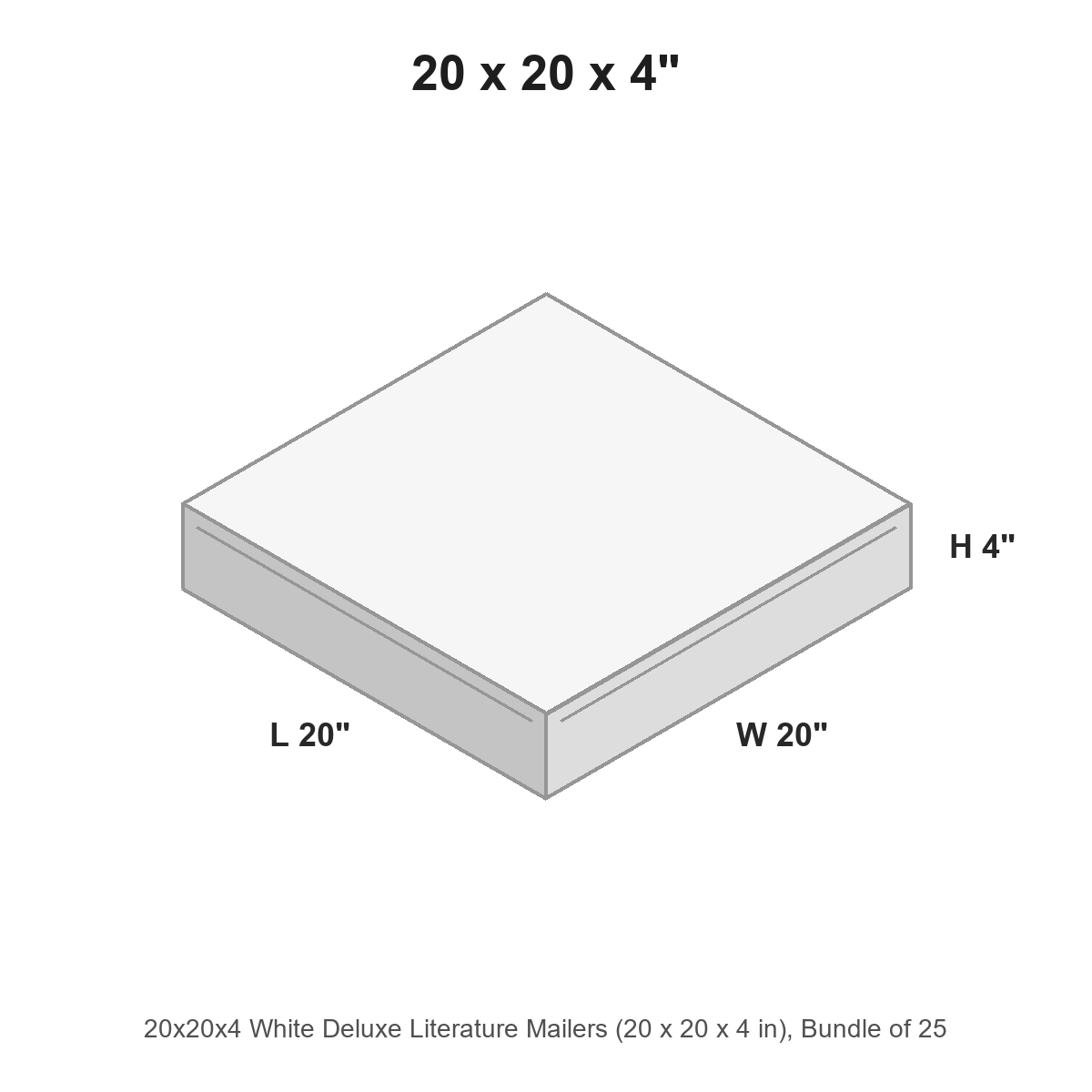 20x20x4 White Deluxe Literature Mailers