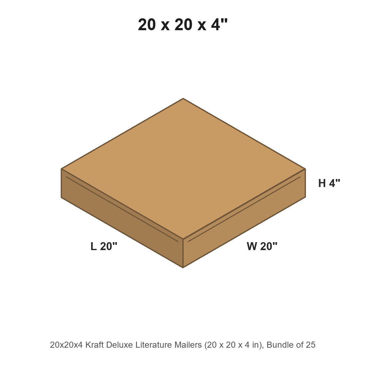 20x20x4 Kraft Deluxe Literature Mailers