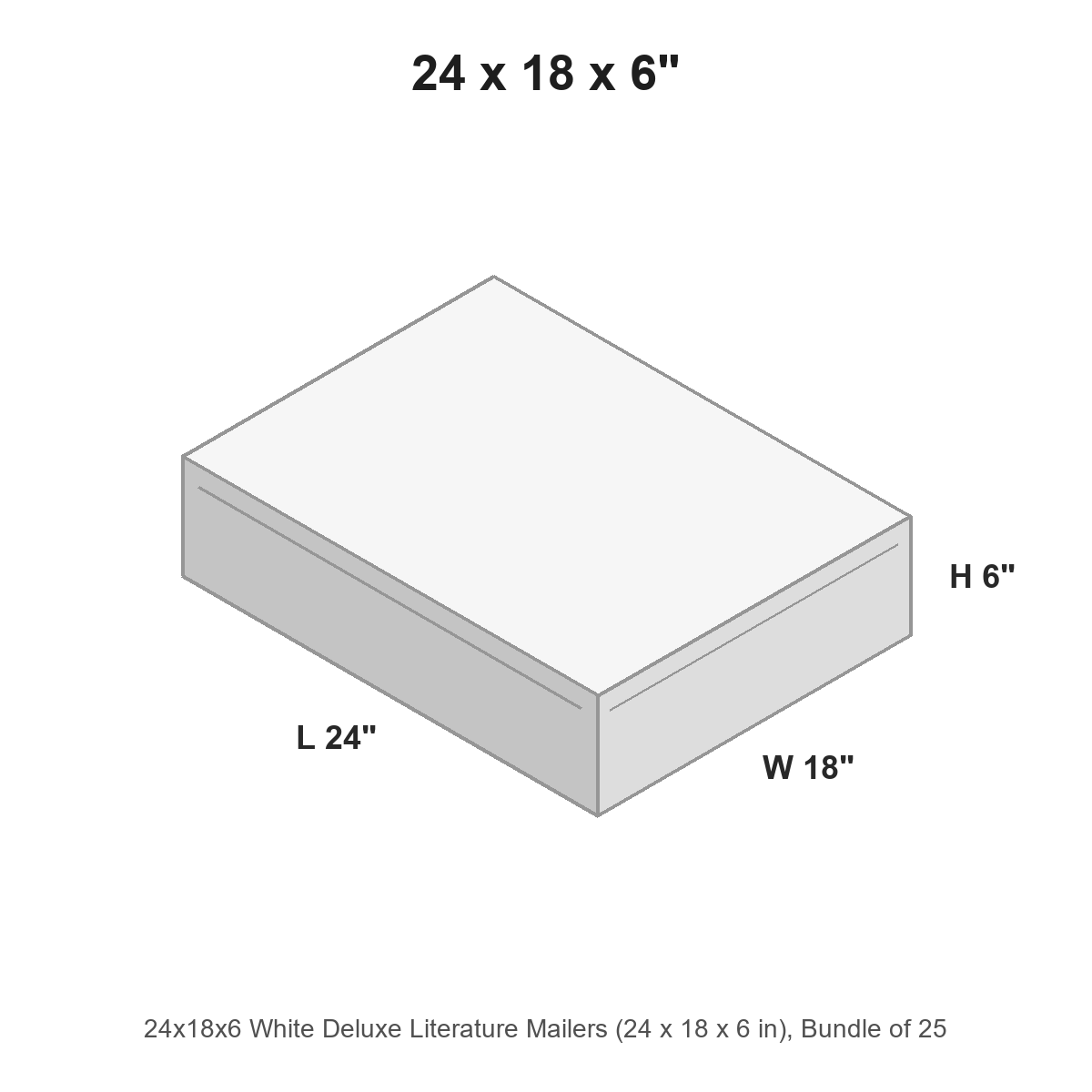 24x18x6 White Deluxe Literature Mailers