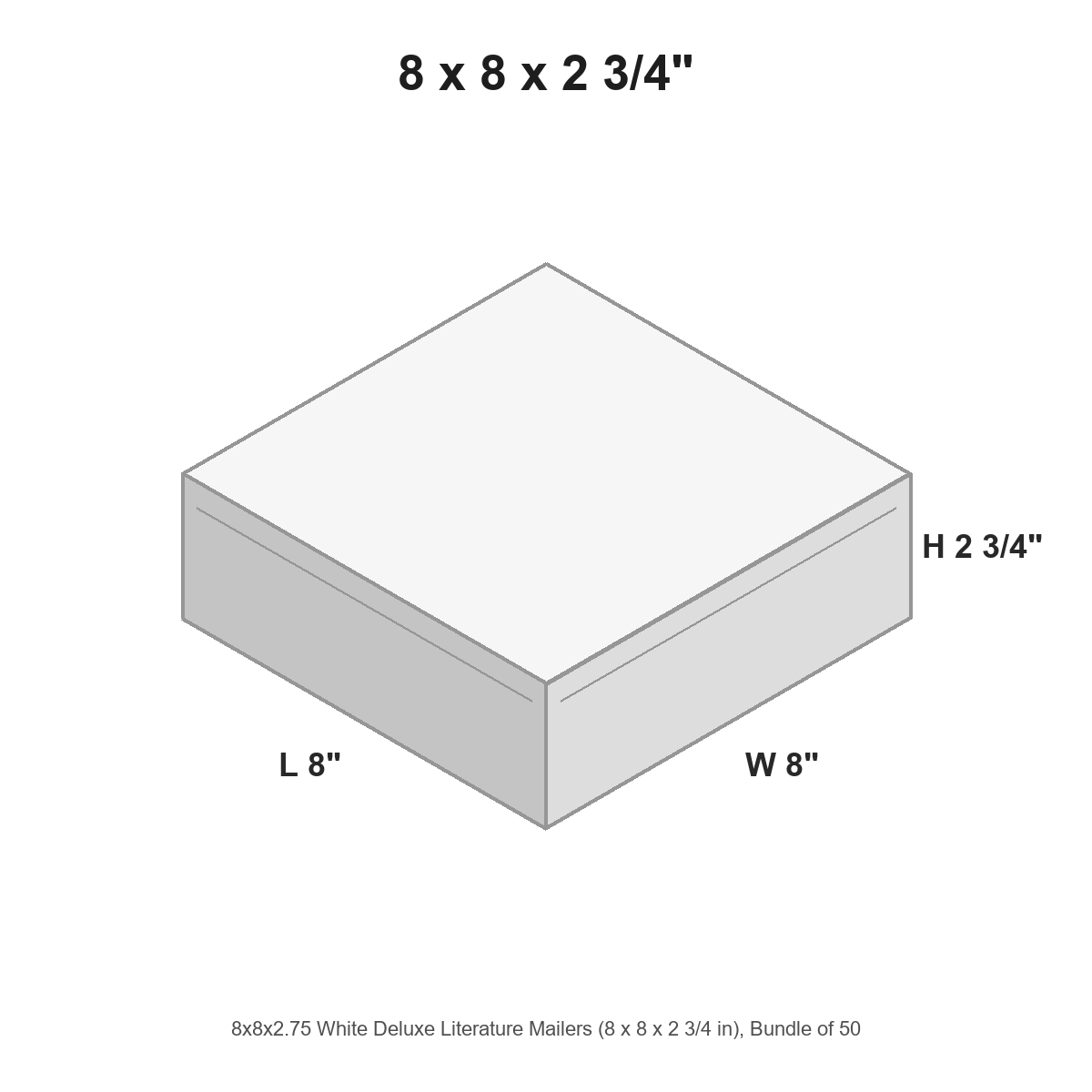 8x8x2.75 White Deluxe Literature Mailers