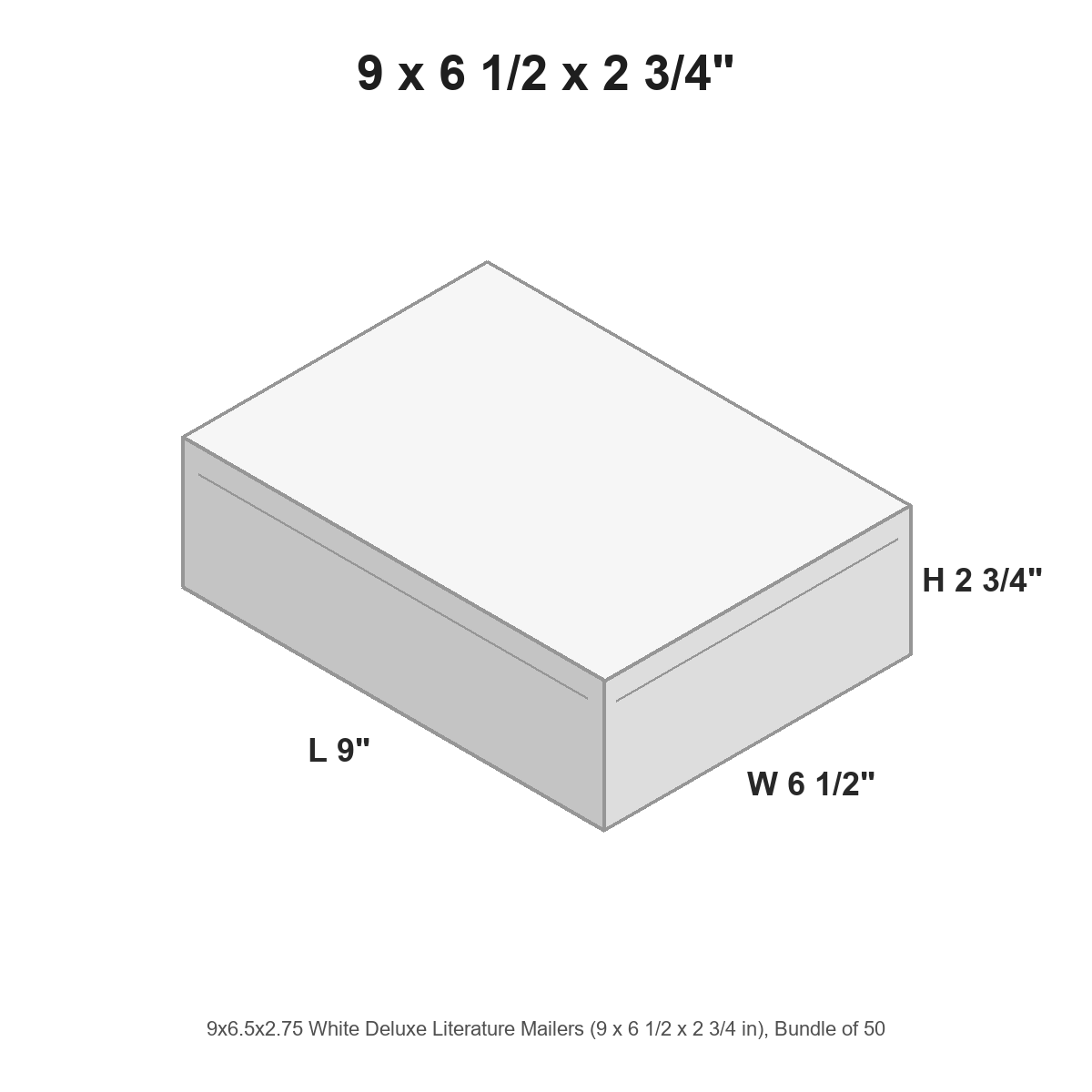 9x6.5x2.75 White Deluxe Literature Mailers