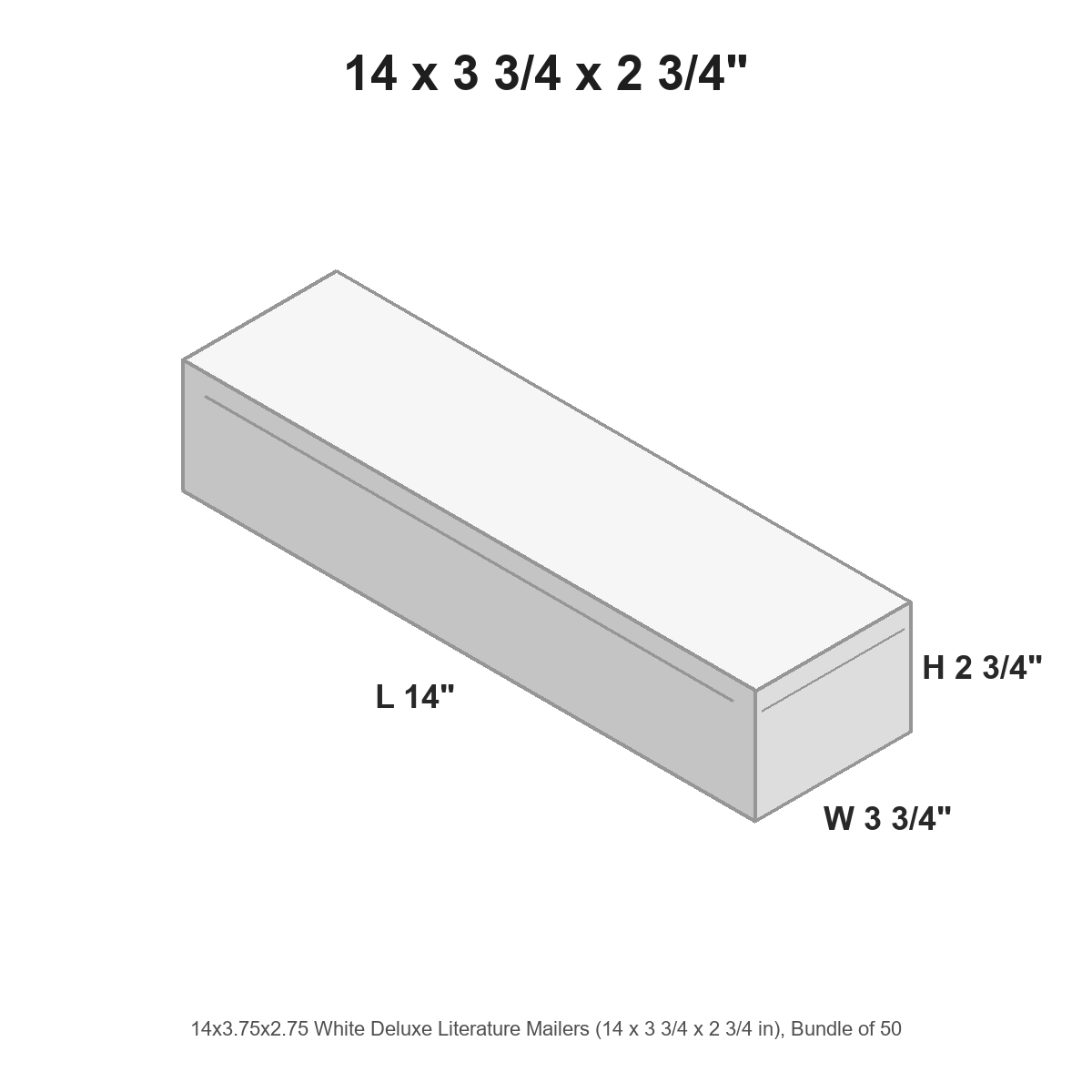 14x3.75x2.75 White Deluxe Literature Mailers