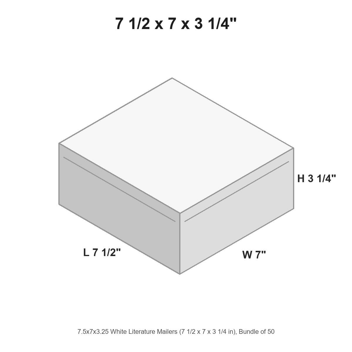 7.5x7x3.25 White Literature Mailers