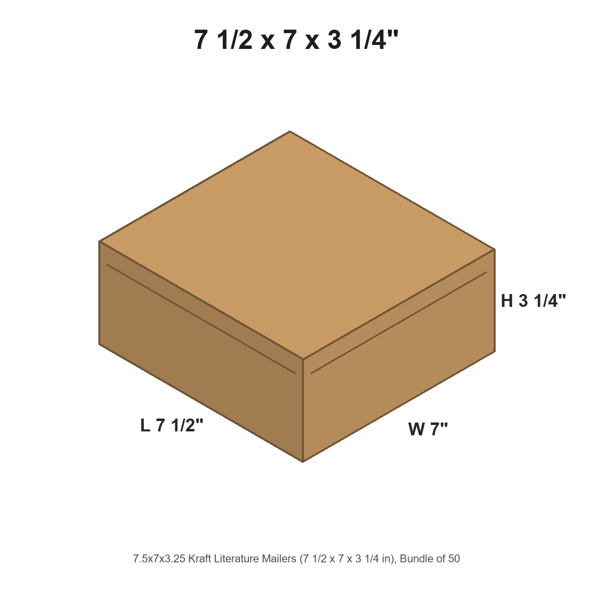 7.5x7x3.25 Kraft Literature Mailers