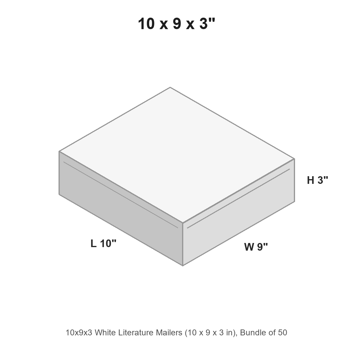 10x9x3 White Literature Mailers