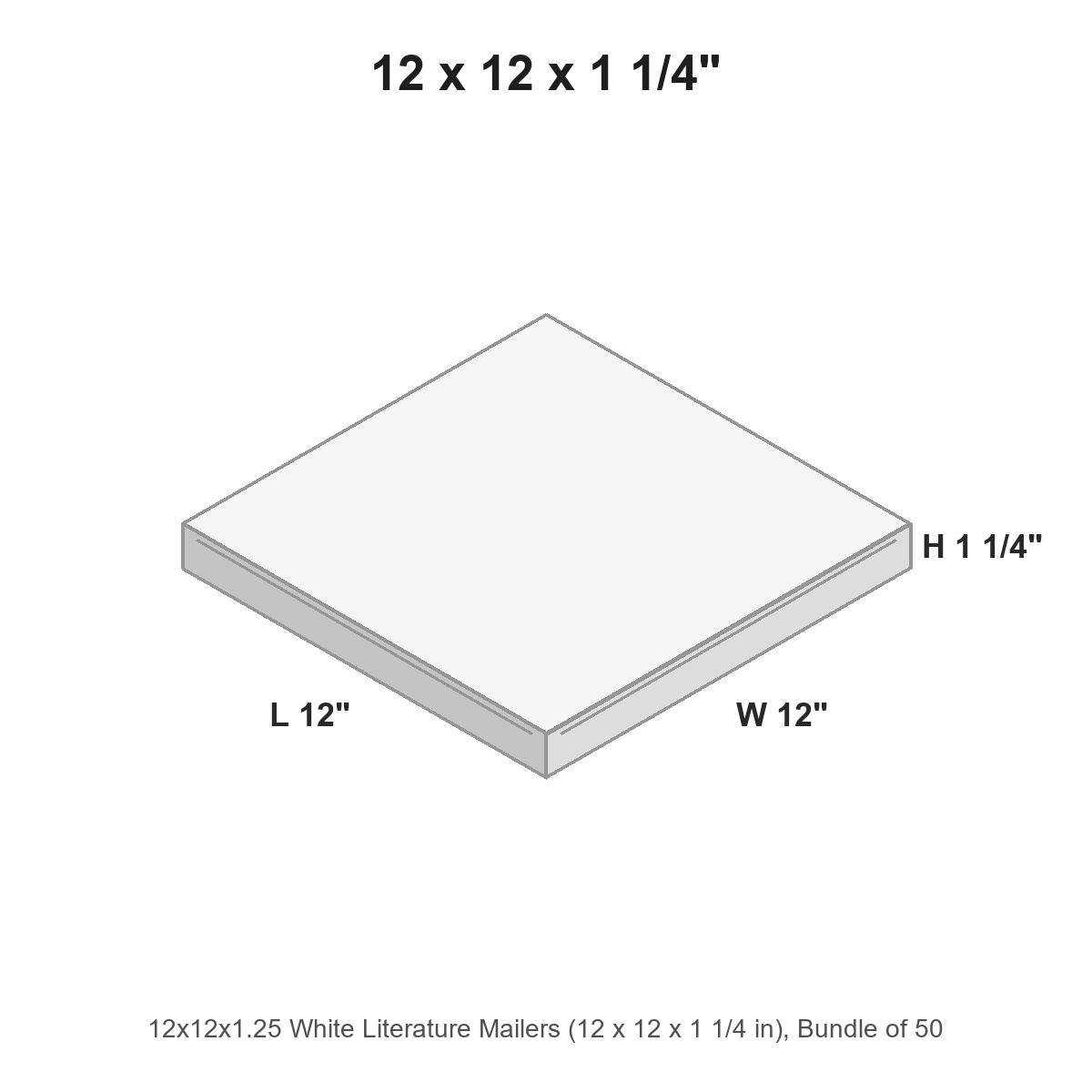 12x12x1.25 White Literature Mailers