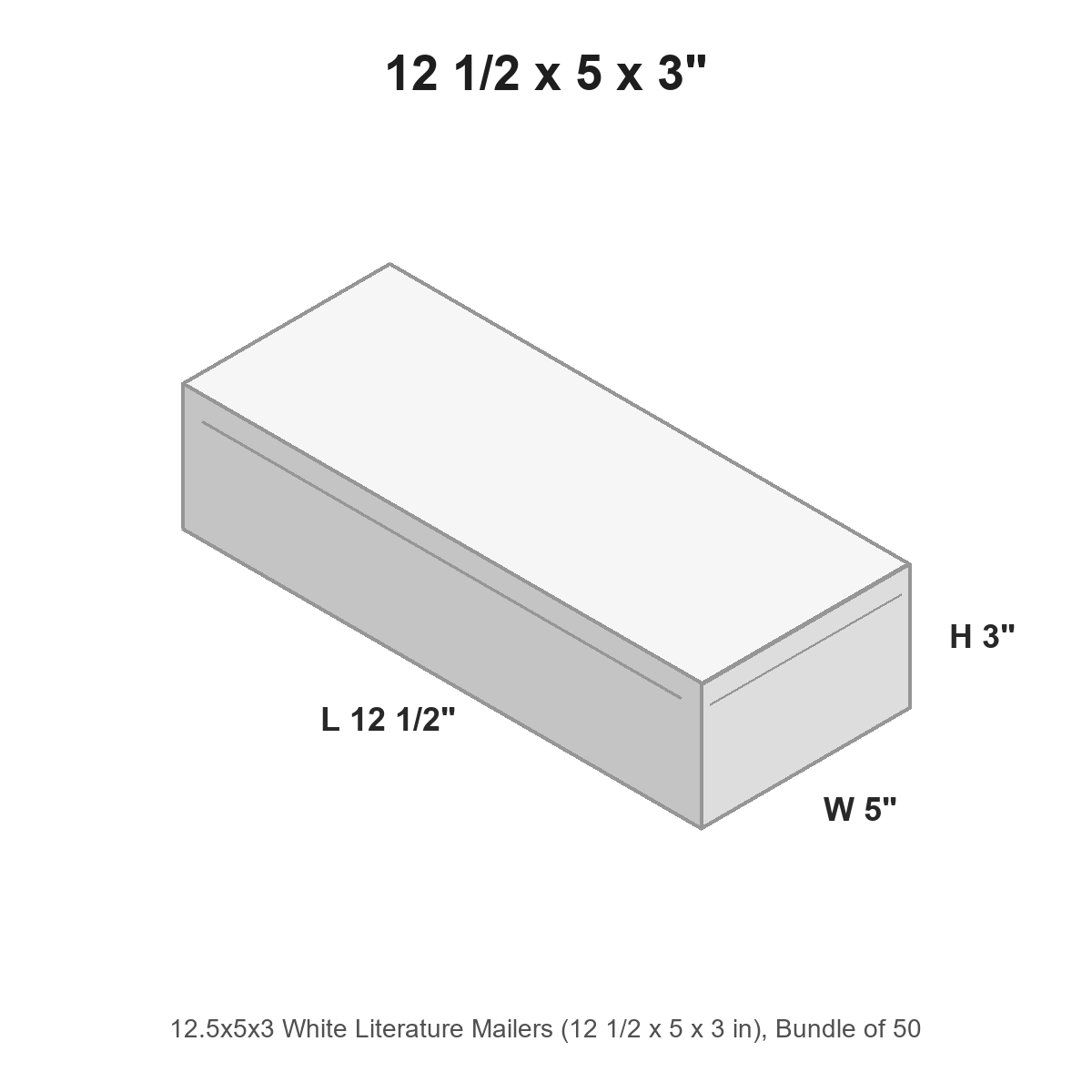 12.5x5x3 White Literature Mailers