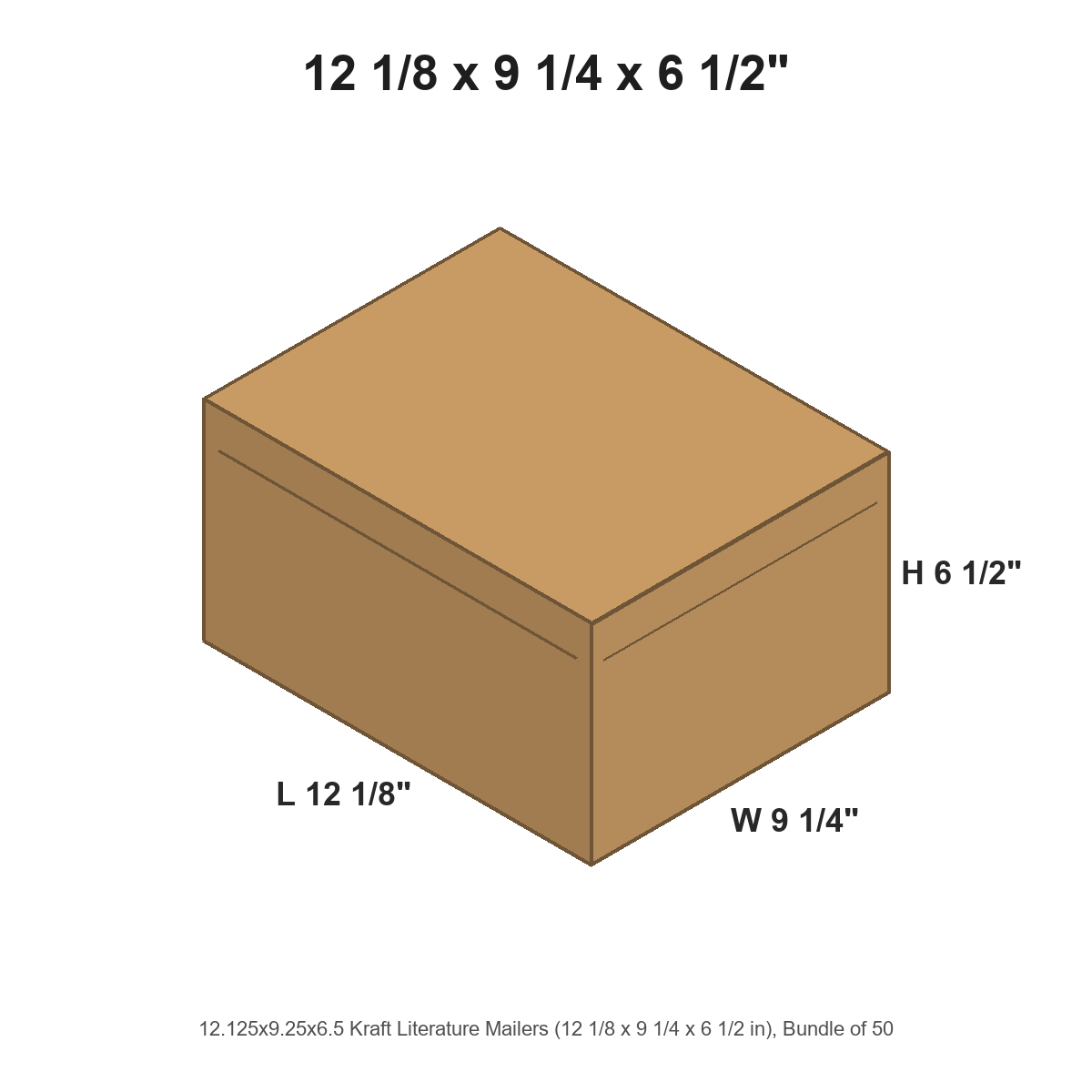 12.125x9.25x6.5 Kraft Literature Mailers
