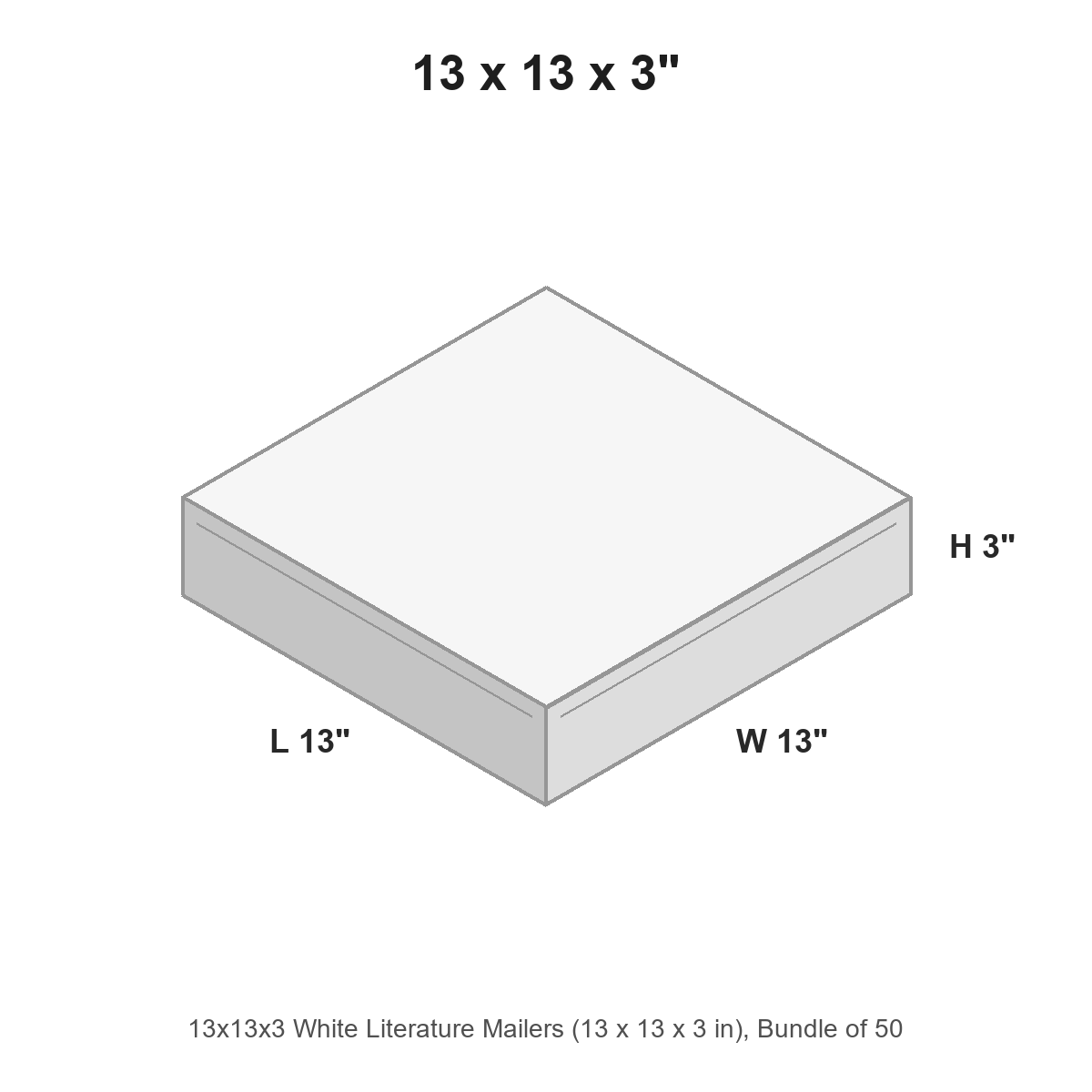 13x13x3 White Literature Mailers