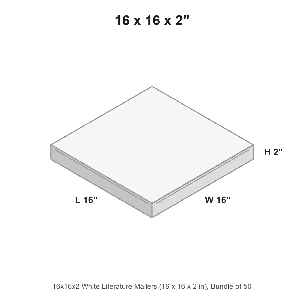 16x16x2 White Literature Mailers