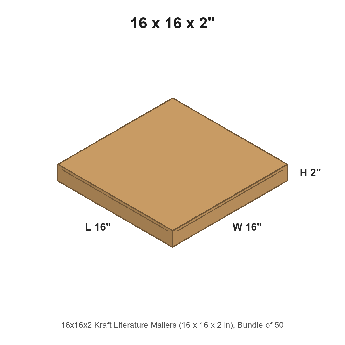 16x16x2 Kraft Literature Mailers