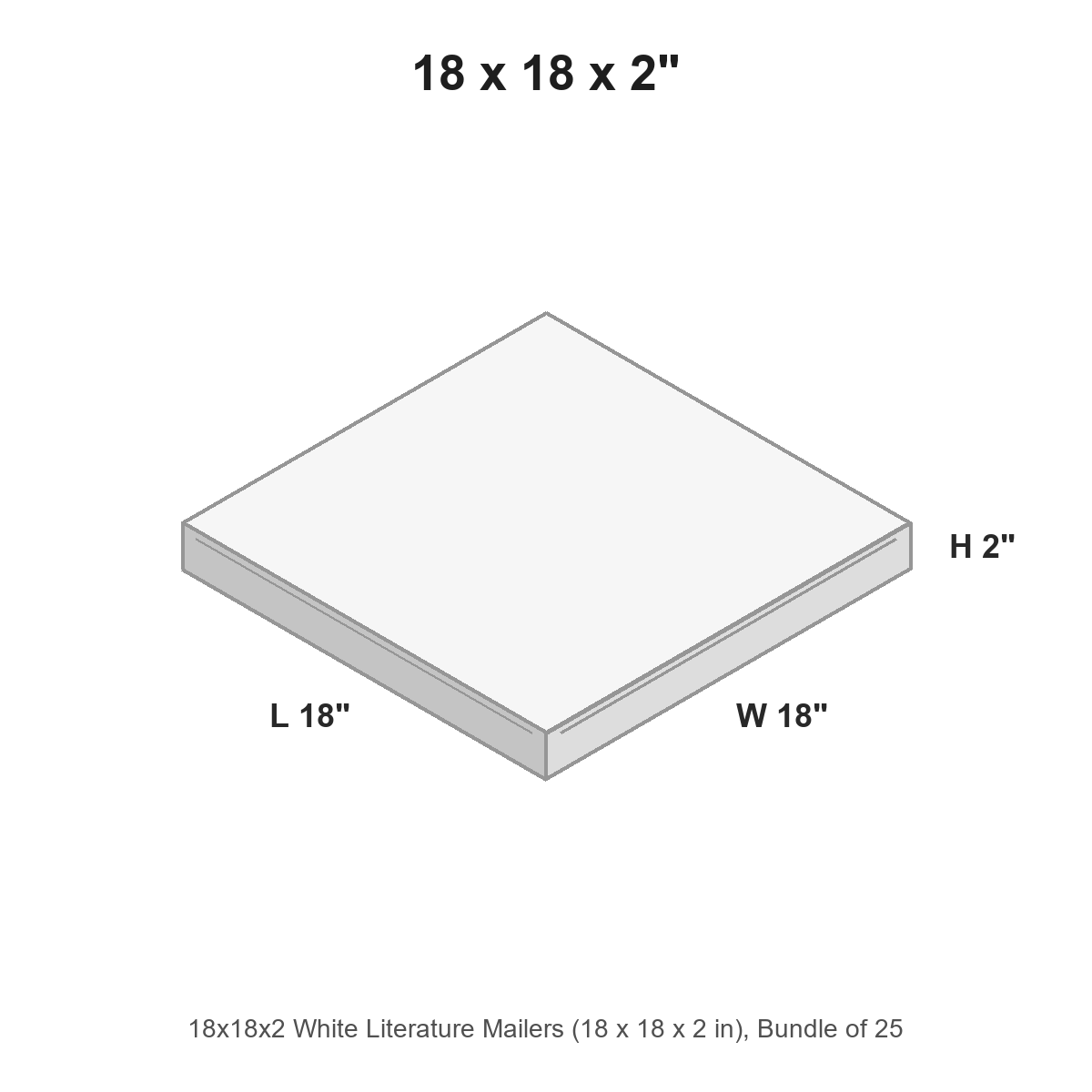 18x18x2 White Literature Mailers
