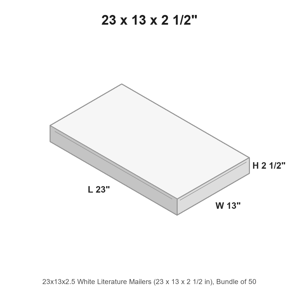 23x13x2.5 White Literature Mailers