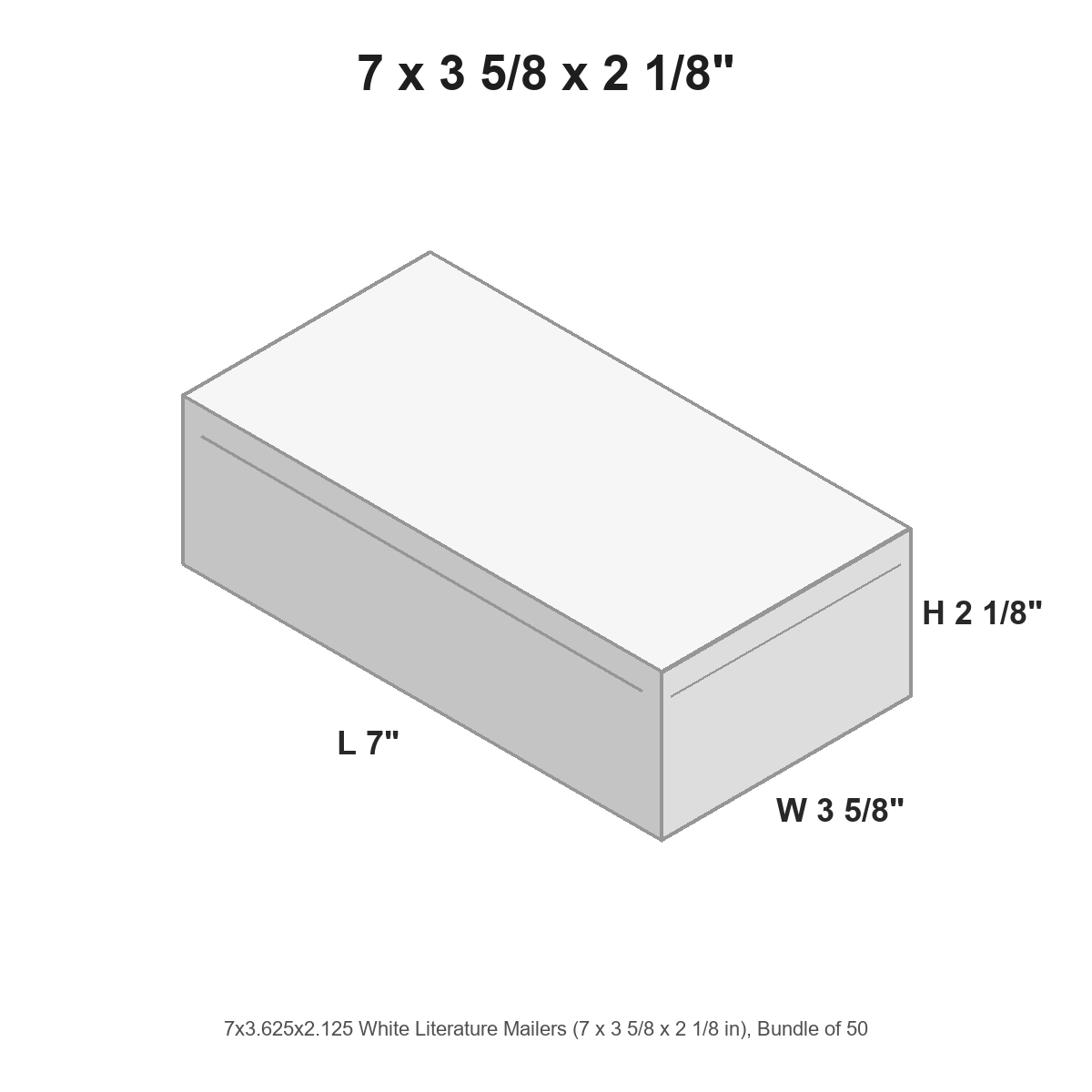 7x3.625x2.125 White Literature Mailers