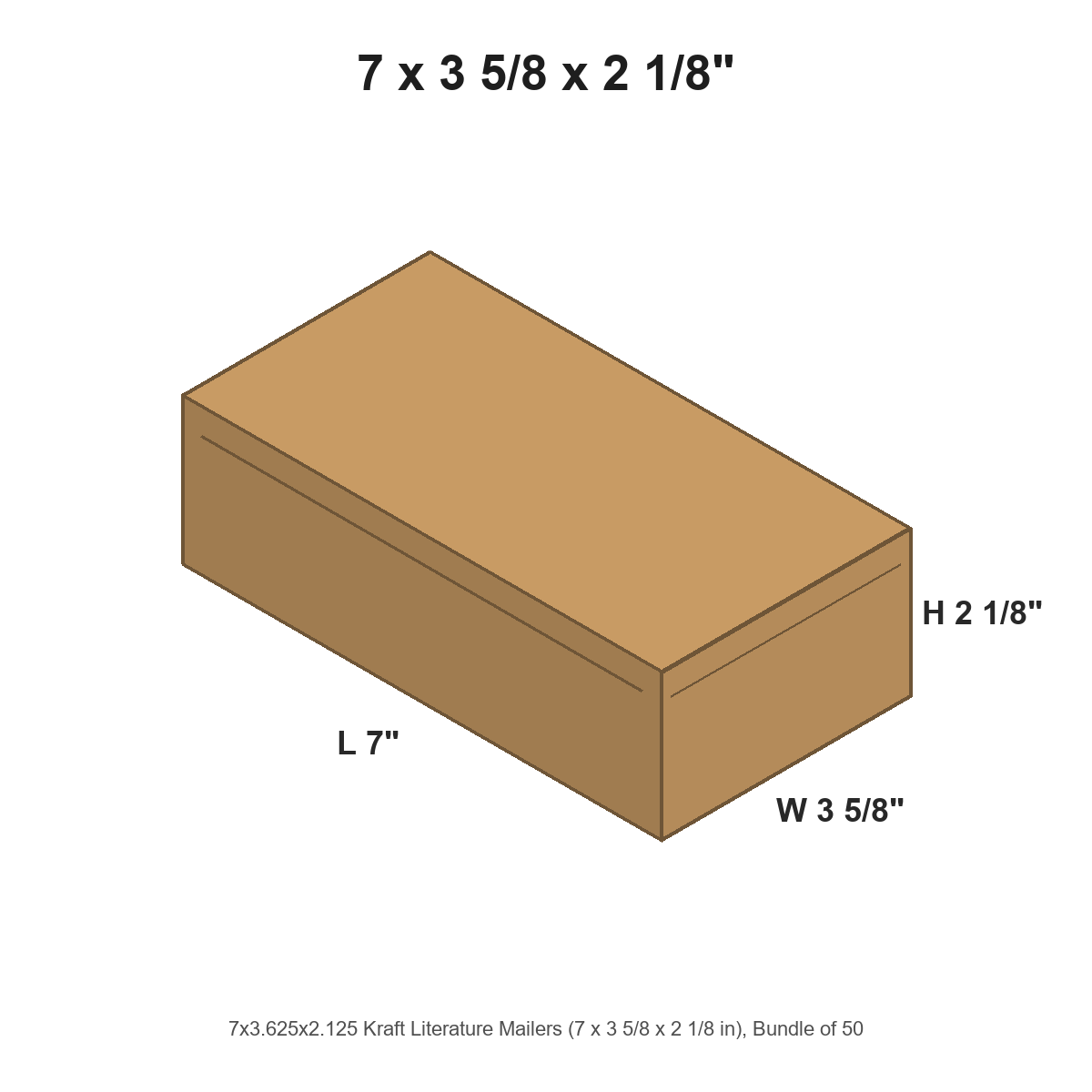 7x3.625x2.125 Kraft Literature Mailers