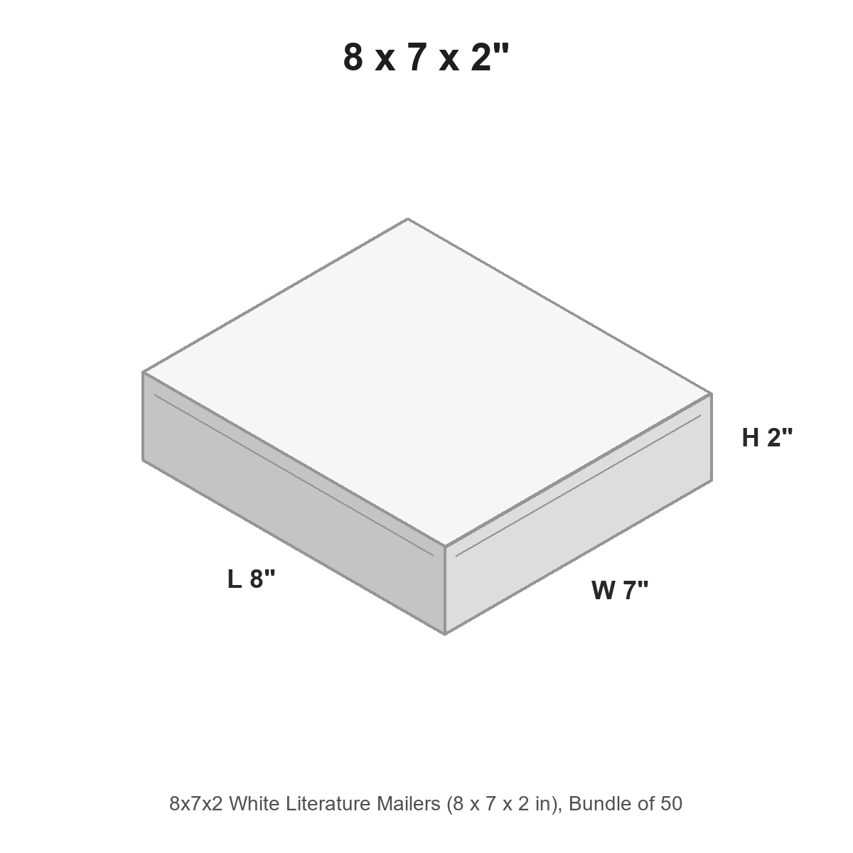 8x7x2 White Literature Mailers