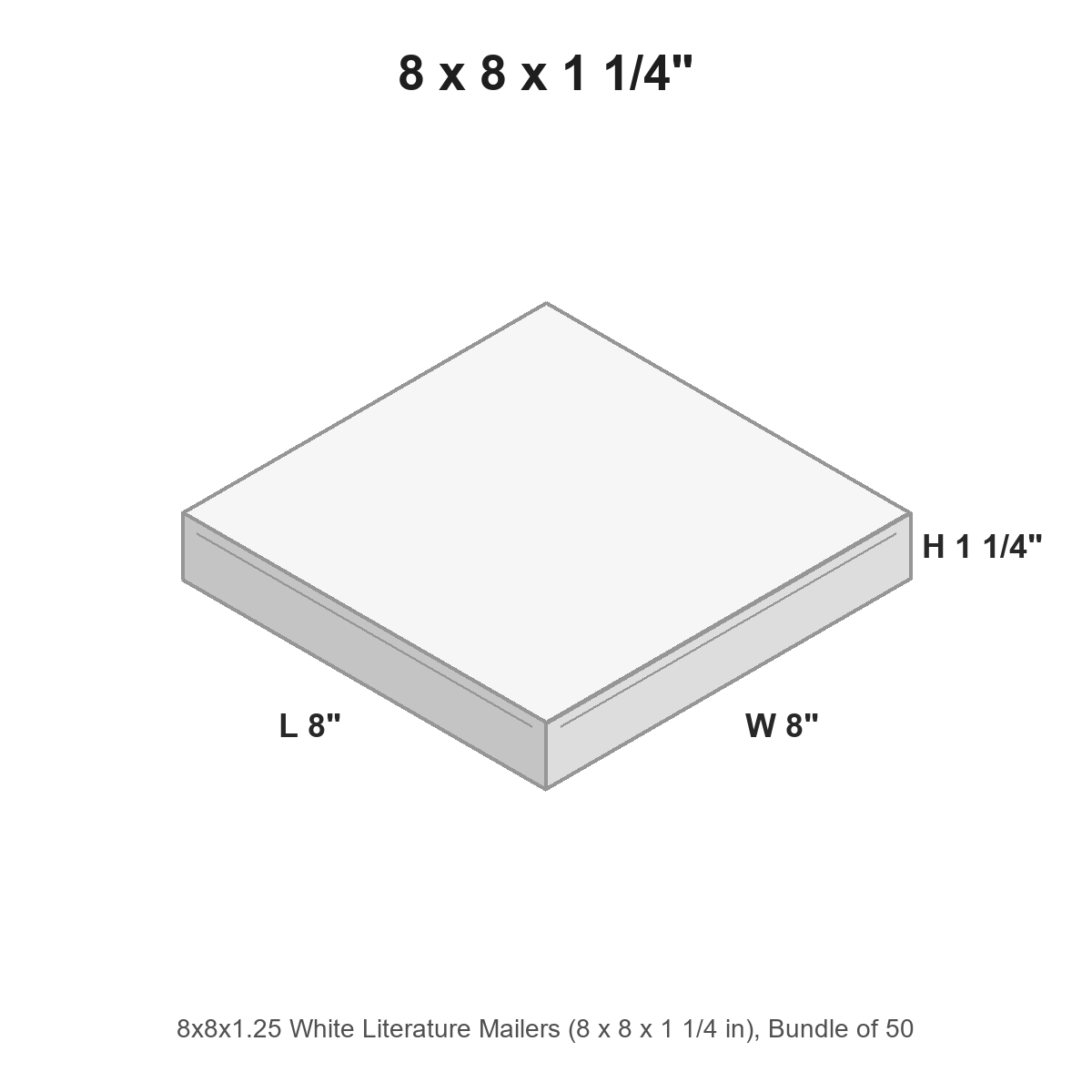 8x8x1.25 White Literature Mailers